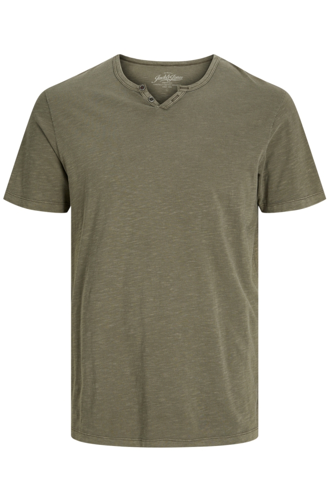 JJESPLIT NECK TEE SS NOOS 12164972 DUSKY GREEN